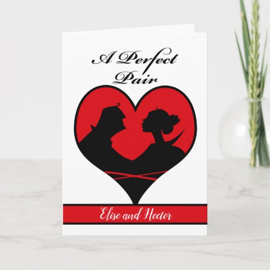 Valentijnsdag voor een paar voeg Jouw tekst toe Kaart (Voorkant)