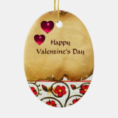 Valentijnsdag VOOR ETERNAL VERLIES MET HARTEN Keramisch Ornament (Achterkant)