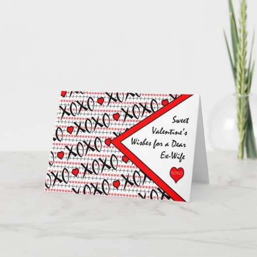 Valentijnsdag voor ex-vrouw, XOXO Design Feestdagen Kaart (Voorkant)