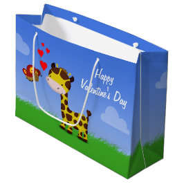 Valentijnsdag voor Giraffe en vlinder Groot Cadeauzakje