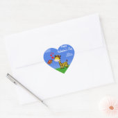 Valentijnsdag voor Giraffe en vlinder Hart Sticker (Envelop)