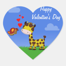 Valentijnsdag voor Giraffe en vlinder