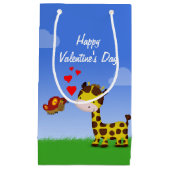 Valentijnsdag voor Giraffe en vlinder Klein Cadeauzakje (Voorkant)