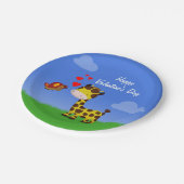 Valentijnsdag voor Giraffe en vlinder Papieren Bordje (Gekanteld)