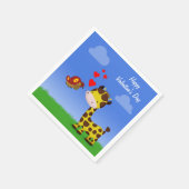 Valentijnsdag voor Giraffe en vlinder Servetten (Hoek)