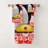Valentijnsdag voor handdoeken, pinguïn bad handdoek (Insitu)