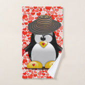 Valentijnsdag voor handdoeken, pinguïn bad handdoek (Handdoek)