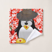 Valentijnsdag voor handdoeken, pinguïn bad handdoek (Wasdoekje)