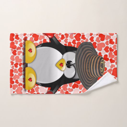 Valentijnsdag voor handdoeken, pinguïn bad handdoek (Handdoek)