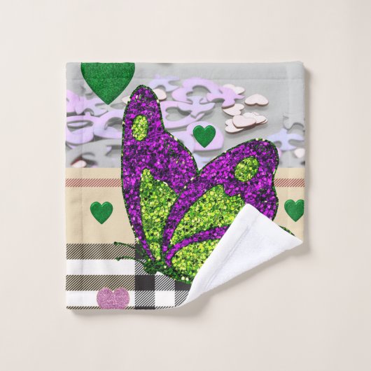 Valentijnsdag voor handdoeken, vlinder bad handdoek (Wasdoekje)
