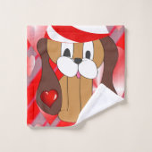 Valentijnsdag voor handdoeksets, hond bad handdoek (Wasdoekje)