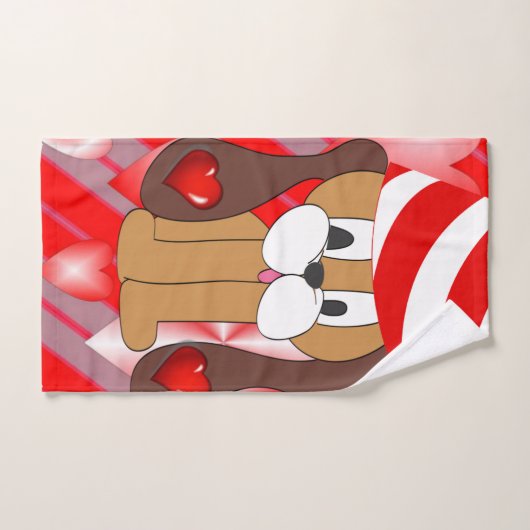 Valentijnsdag voor handdoeksets, hond bad handdoek (Handdoek)