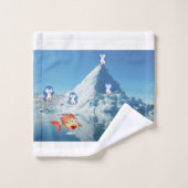 Valentijnsdag voor handdoeksets Penguin Fish Bad Handdoek (Wasdoekje)