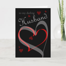 Valentijnsdag voor Husband Black met Roos Feestdagen Kaart