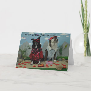 Valentijnsdag voor iedereen, honden in dwaze klere kaart