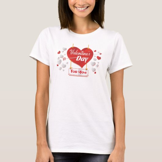 Valentijnsdag voor jou rood hart zoet t-shirt (Voorkant)