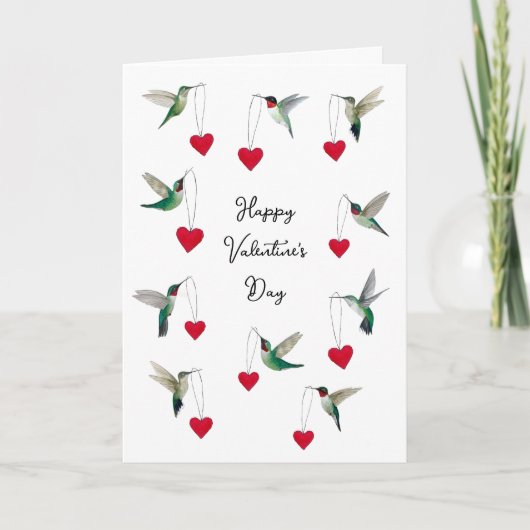 Valentijnsdag voor kolibries kaart (Voorkant)