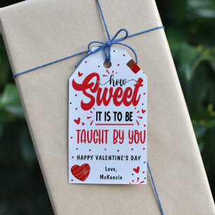 Valentijnsdag voor leraren cadeaulabel