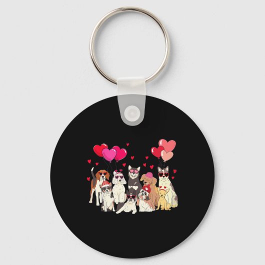 Valentijnsdag voor mijn honden sleutelhanger (Voorkant)