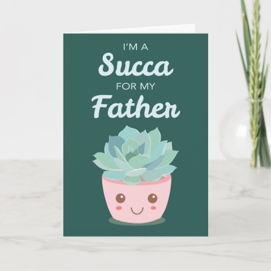 Valentijnsdag voor mijn vader met Kawaii Succulent Kaart (Voorkant)