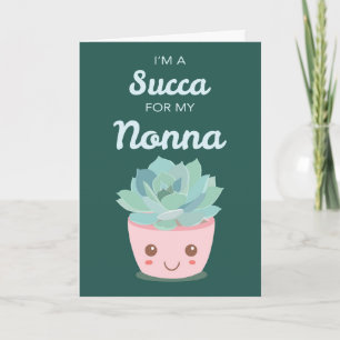 Valentijnsdag voor Nonna met Kawaii Succulent Kaart