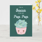 Valentijnsdag voor opa met Kawaii Succulent Kaart (Gele Bloem)