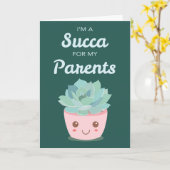 Valentijnsdag voor Ouders met Kawaii Succulent Kaart (Gele Bloem)