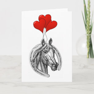 Valentijnsdag voor paarden en harten feestdagen kaart