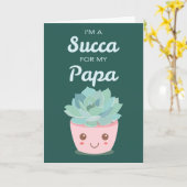 Valentijnsdag voor Papa met Kawaii Succulent Kaart (Gele Bloem)