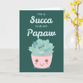 Valentijnsdag voor Papaw met Kawaii Succulent Kaart (Gele Bloem)