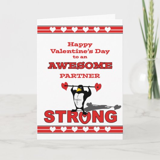 Valentijnsdag voor Partner Penguin met Abs Feestdagen Kaart (Voorkant)