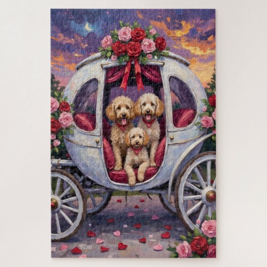 Valentijnsdag voor Poodle Honden Legpuzzel (Verticaal)