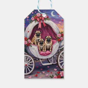 Valentijnsdag voor Pug-hond Cadeaulabel