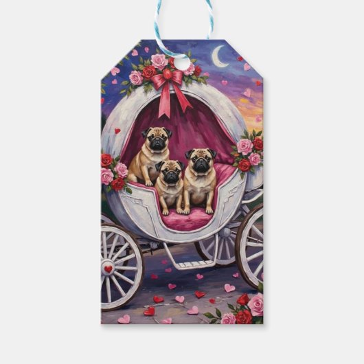 Valentijnsdag voor Pug-hond Cadeaulabel (Voorkant)