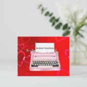 Valentijnsdag voor  retrotypemachine briefkaart (Staand voorkant)