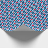 Valentijnsdag voor rode en blauwe harten cadeaupapier (Hoek)