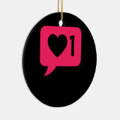 Valentijnsdag voor sociale media-melding keramisch ornament (Rechts)
