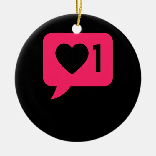 Valentijnsdag voor sociale media-melding keramisch ornament (Voorkant)