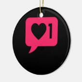 Valentijnsdag voor sociale media-melding keramisch ornament (Links)