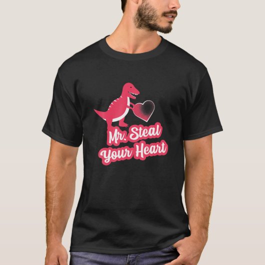 Valentijnsdag voor Toddler Boy T Rex I Steal Heart T-shirt (Voorkant)