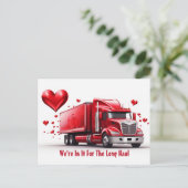 Valentijnsdag voor truckers briefkaart (Staand voorkant)