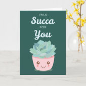 Valentijnsdag voor u met Kawaii Succulent Kaart (Gele Bloem)