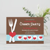 Valentijnsdag voor vork en nife kaart (Staand voorkant)