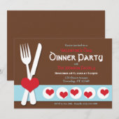 Valentijnsdag voor vork en nife kaart (Voorkant / Achterkant)