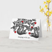 Valentijnsdag voor vriend, luiaard en hart kaart (Gele Bloem)