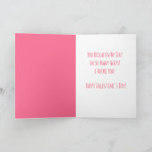 Valentijnsdag voor vrouw roze & rode harten kaart (Binnen)