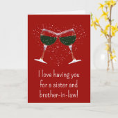 Valentijnsdag voor zuster en broer in wettige wijn kaart (Gele Bloem)