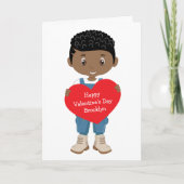 Valentijnsdag voor zwarte jongen kaart (Voorkant)