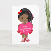 Valentijnsdag voor zwarte meisjes kaart (Voorkant)