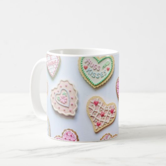 Valentijnsdag Vrienden Harten Cookies Koffiemok (Voorkant links)